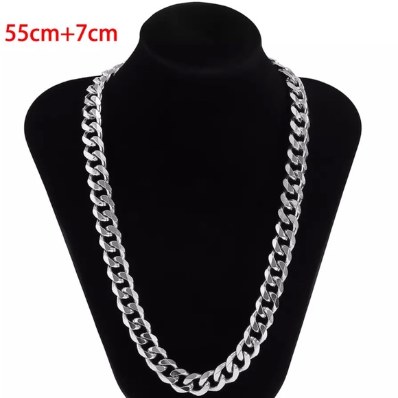 Silver Unisex Cuban Link Chain - Picture 4 of 4